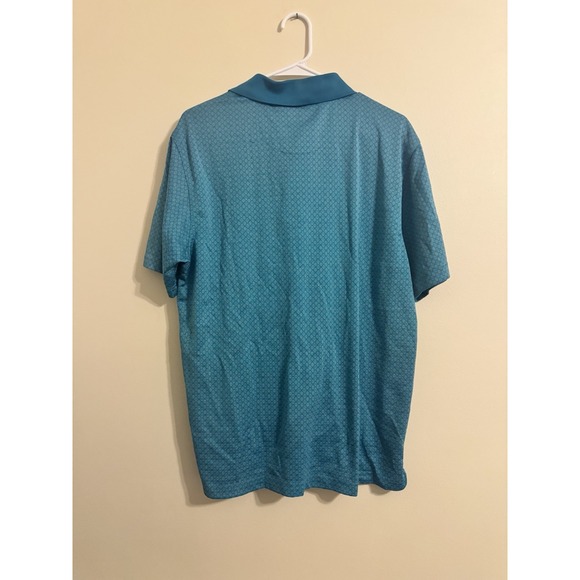 PGA Tour Airflux Golf Men's Polo Shirt Short Sleeve Aqua Diamond Size L - Picture 2 of 3